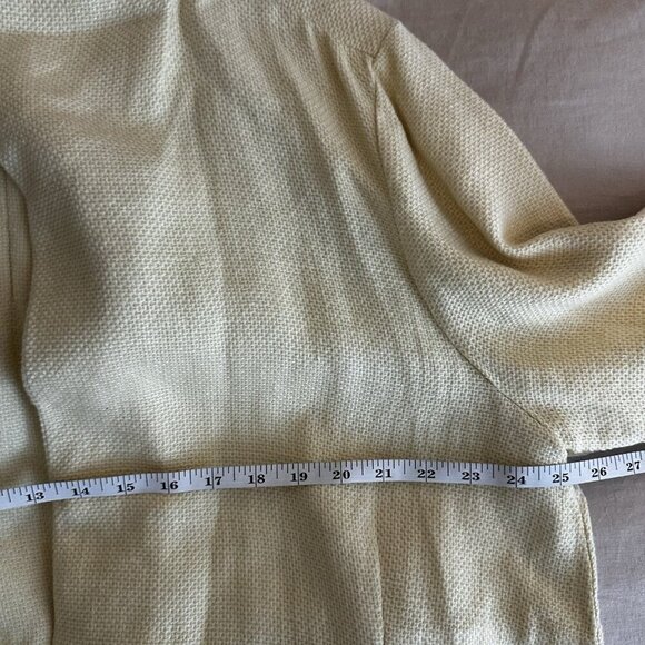 Eileen Fisher Linen Cotton Open Blazer Jacket Size XL Yellow Coastal Boho Lux - Picture 9 of 10